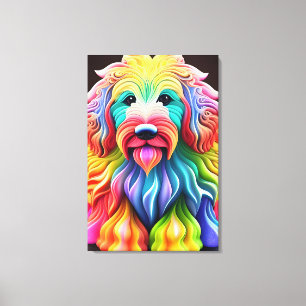 "Färgfull Goldendoodle-Abstrakt Vibrant design Canvastryck