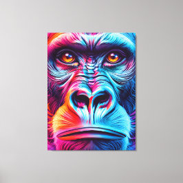 Färgfull Gorilla Wall Art-utskrift - Gorilla Monke Canvastryck