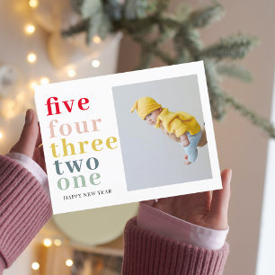 Färgfull Gott nytt år Med foto Vykort