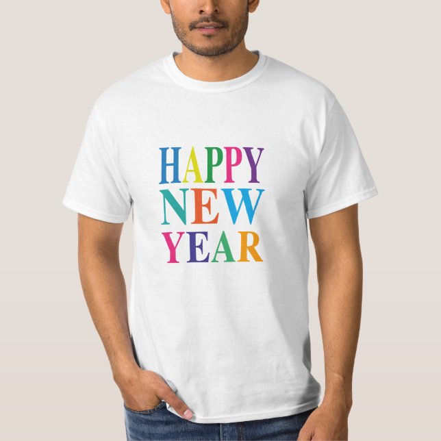 Färgfull Gott nytt år  T Shirt (Framsida)