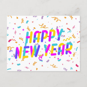 Färgfull Gott nytt år Vykort