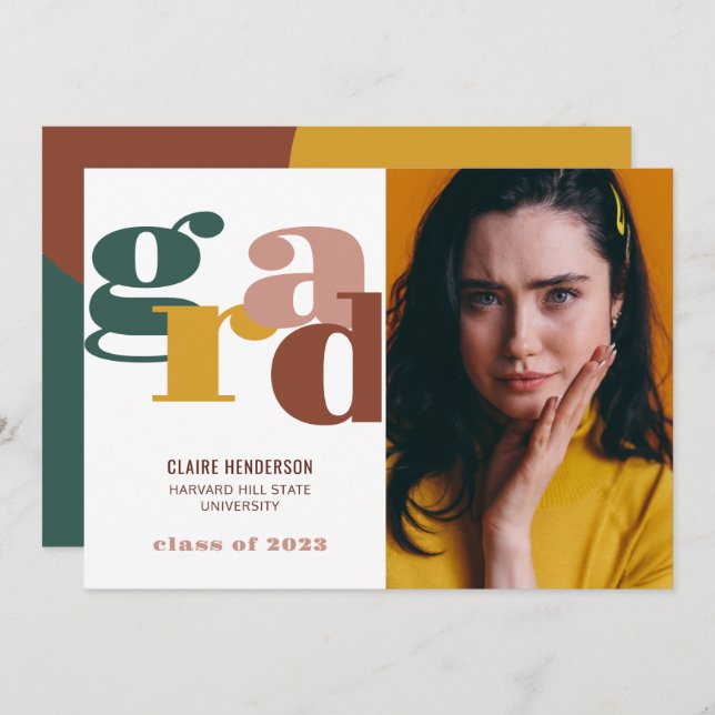 Färgfull Grad Modern Retro fet Studenten Meddelande (Fram/baksida)