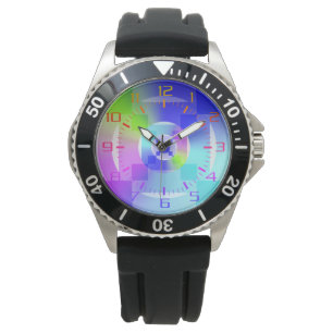 Färgfull gradient av regnavsregn av god vibes armbandsur