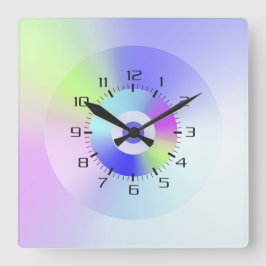 Färgfull gradient av regnavsregn av god vibes fyrkantig klocka