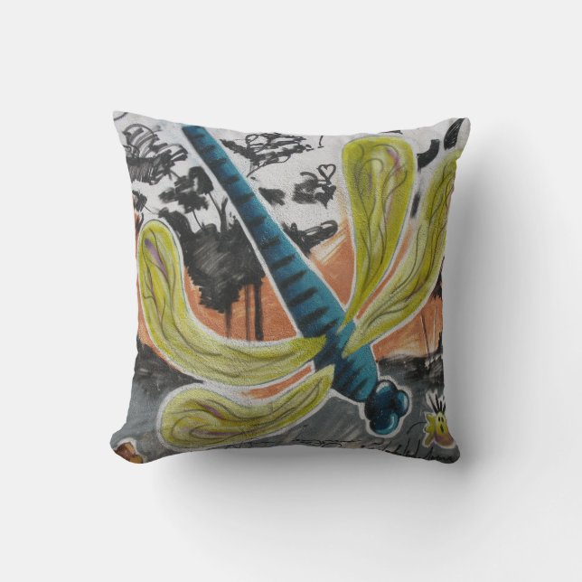 Färgfull graffiti Street Art Butterfly Painting Kudde (Framsida)