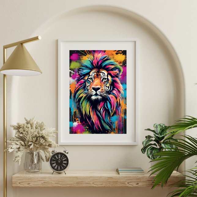 Färgfull graffiti Tiger Art Modern Wall Poster (Colorful Graffiti Tiger Art Modern Wall Poster)