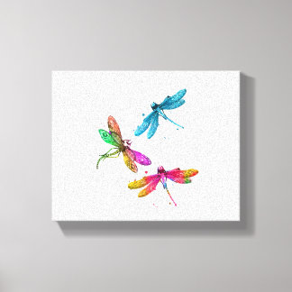 Färgfull grafik Mönster Dragonfly Funny Flygande Canvastryck