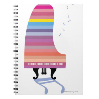 Färgfull Grand Piano Anteckningsbok
