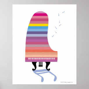 Färgfull Grand Piano Poster