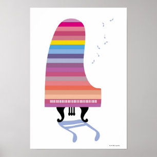 Färgfull Grand Piano Poster
