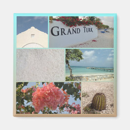 Färgfull Grand Turk Photo Collage Magnet