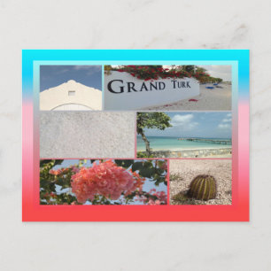 Färgfull Grand Turk Photo Collage Vykort