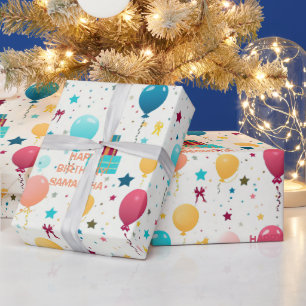 Färgfull Grattis på födelsedagen Mönster Presentpapper