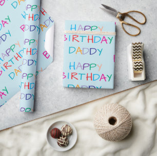 Färgfull Grattis på födelsedagen-pappa - Roligt oc Presentpapper