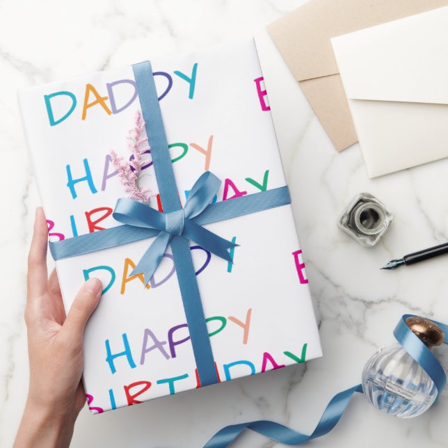 Färgfull Grattis på födelsedagen-pappa - Roligt oc Presentpapper (Gifting)