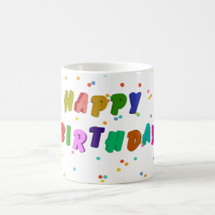 Färgfull Grattis på födelsedagen Party Kaffemugg