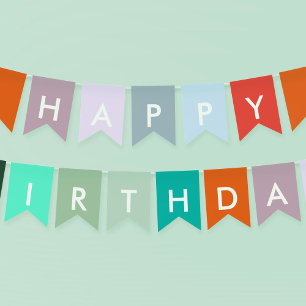 Färgfull Grattis på födelsedagen Party Vimplar