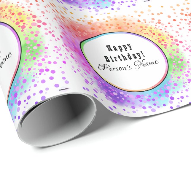 Färgfull Grattis på födelsedagen-presentfigursättn Presentpapper (Rullad Hörn)