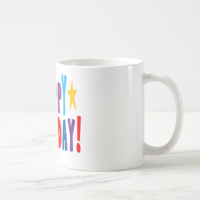 Färgfull Grattis på födelsedagen-text Kaffemugg (Höger)