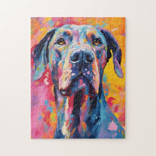 Färgfull Great dane Pussel