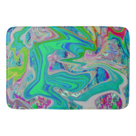 Färgfull grön Abstrakt i limmet Retro Liquid Art Badrumsmatta