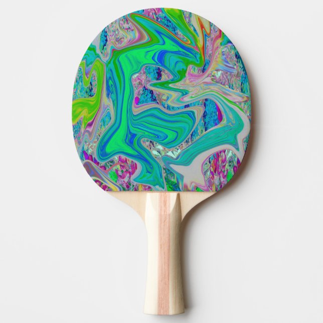 Färgfull grön Abstrakt i limmet Retro Liquid Art Pingisracket (Framsidan)