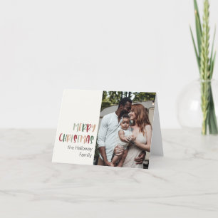 Färgfull Grönt Juldimad enfoto Helgkort