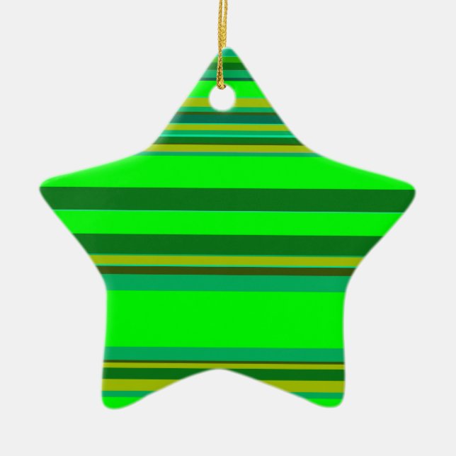 Färgfull Grönt Rand-anpassad designern Mönster Julgransprydnad Keramik (Framsidan)