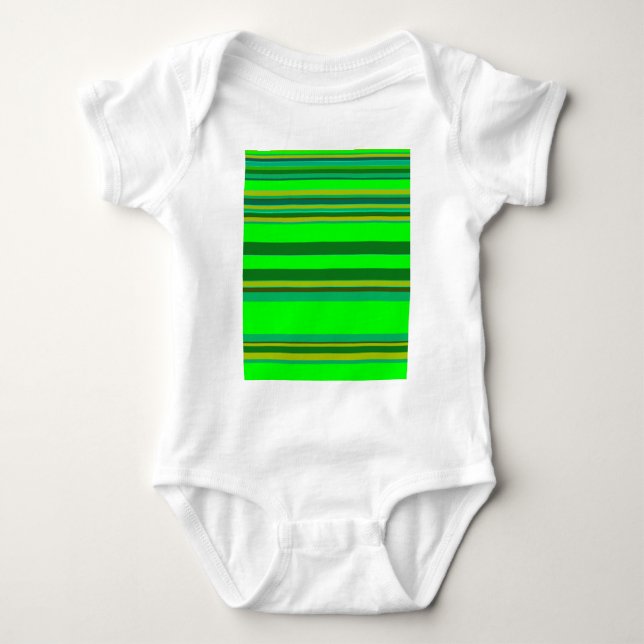 Färgfull Grönt Rand-anpassad designern Mönster Tee Shirt (Framsida)