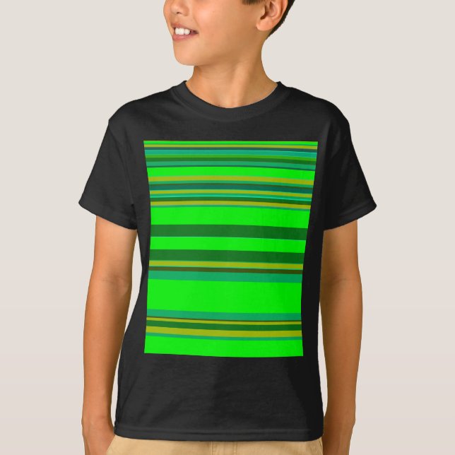 Färgfull Grönt Rand-anpassad designern Mönster Tee Shirt (Framsida)