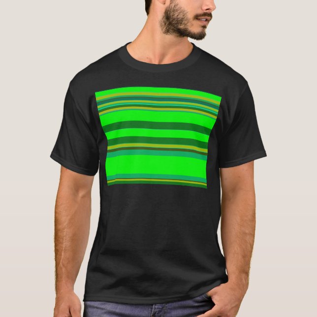 Färgfull Grönt Rand-anpassad designern Mönster Tee Shirt (Framsida)