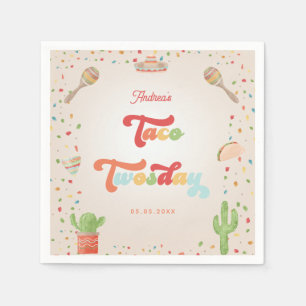 Färgfull Groovy Fiesta 2:a födelsedag Tosday Pappersservett