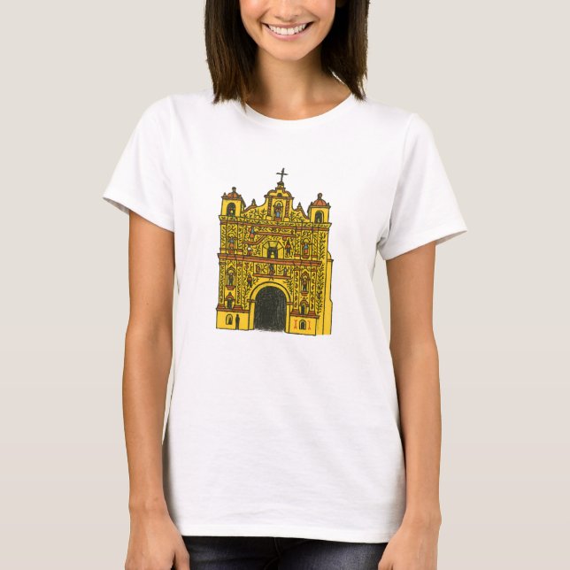 Färgfull guatemalansk kyrka t shirt (Framsida)