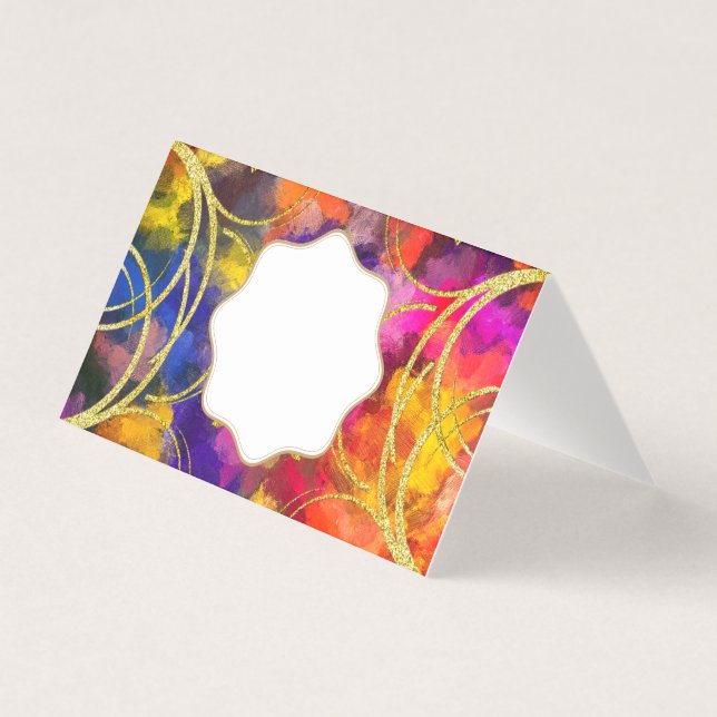 Färgfull Guld-Rulla, valfritt Tillfälle-kort Kort (Framsida)