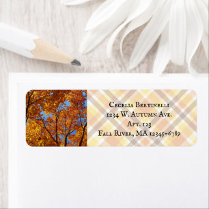 Färgfull gulfärgad sockerrörsmassa/Orange/nedfall Returadress Etikett