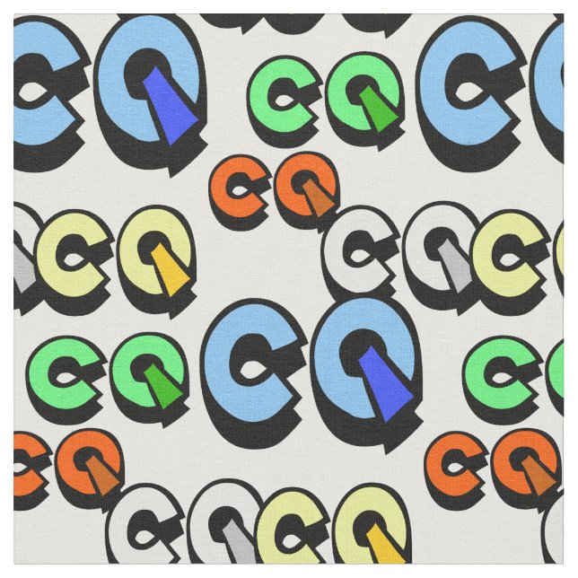 Färgfull ham Radio CQ Fabric Tyg (Närbild)