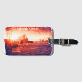 Färgfull Hamburg Tyskland Port City Travel Bagagebricka