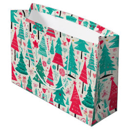 Färgfull Hand plockade Julgran Mönster