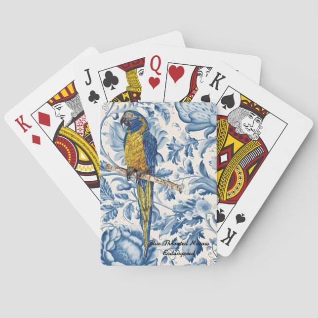 Färgfull handmålad utrotad Macaw Casinokort (Baksidan)