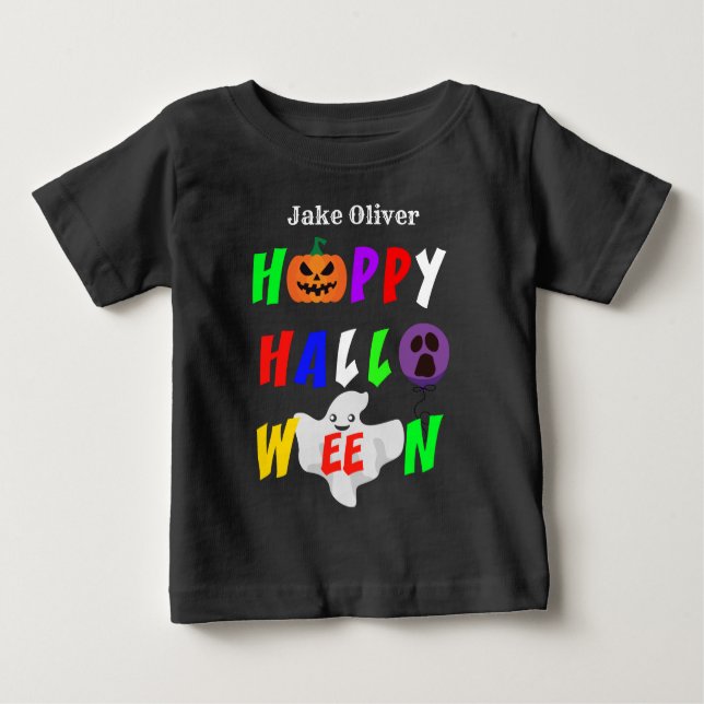 Färgfull Happy halloween T Shirt (Framsida)