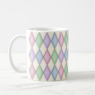 Färgfull Harlequin Diamond Check Mönster Kaffemugg