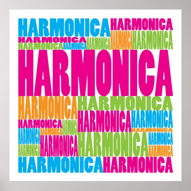 Färgfull Harmonica Poster (Framsidan)