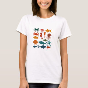 Färgfull havsyta - T-Shirt-design T Shirt