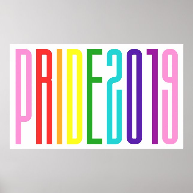 Färgfull HBT Rainbow Flagga Gay pride 2019 Poster (Framsidan)