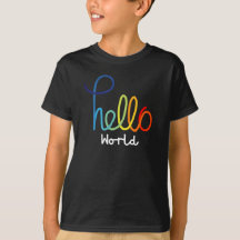 Färgfull Hej World Kids Basic T-Shirt