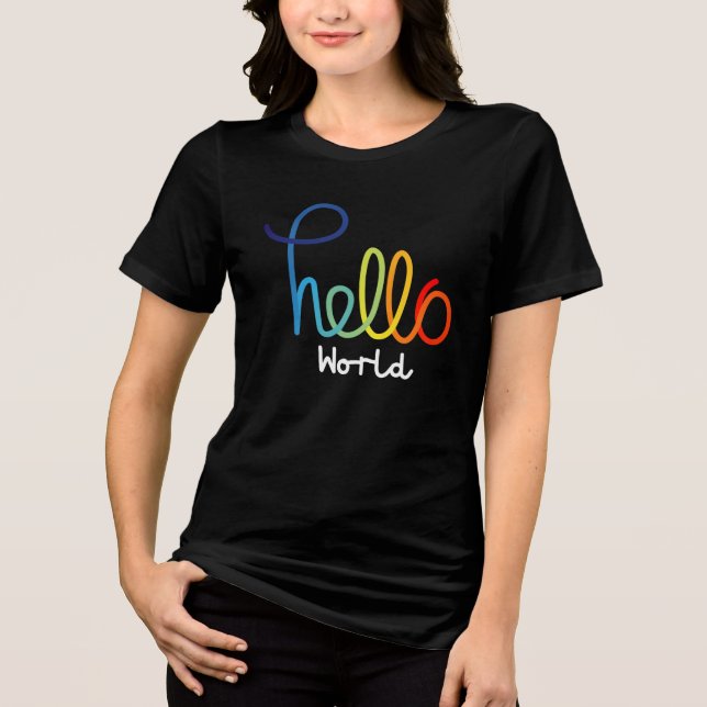 Färgfull Hej World Women's Tri-blend T-Shirt (Framsida)