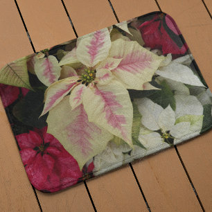 Färgfull Helgdag Poinsettias-Blommigt Badrumsmatta