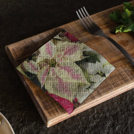 Färgfull Helgdag Poinsettias-Blommigt Pappersservett
