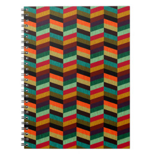 Färgfull Herringbone Mönster med flera Färgader Anteckningsbok