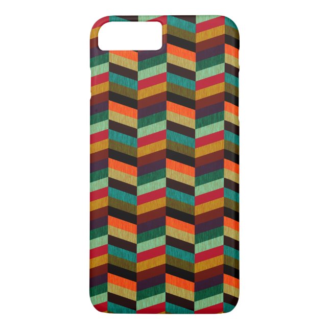 Färgfull Herringbone Mönster med flera Färgader Case-Mate iPhone Skal (Baksida)